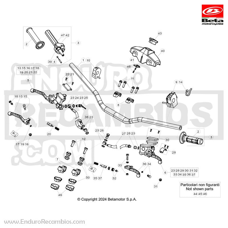 Hoja del despiece · Manillar