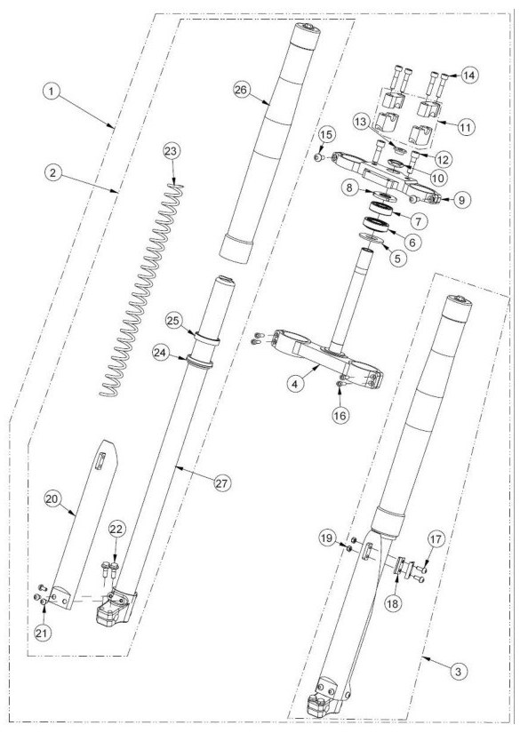 Hoja del despiece · HORQUILLA MARZOCCHI AJP PR3 07-12 (Tabla 31)