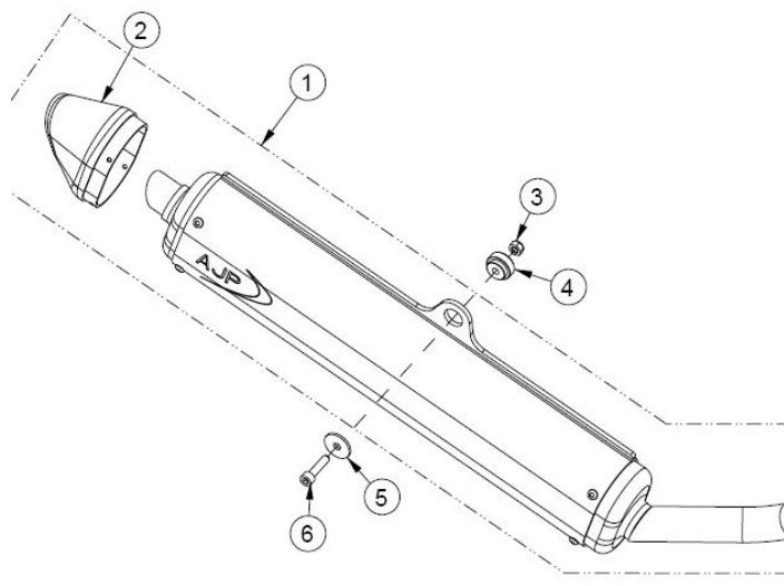 Hoja del despiece · ESCAPE MX AJP PR4 08-12 (Tabla 18)