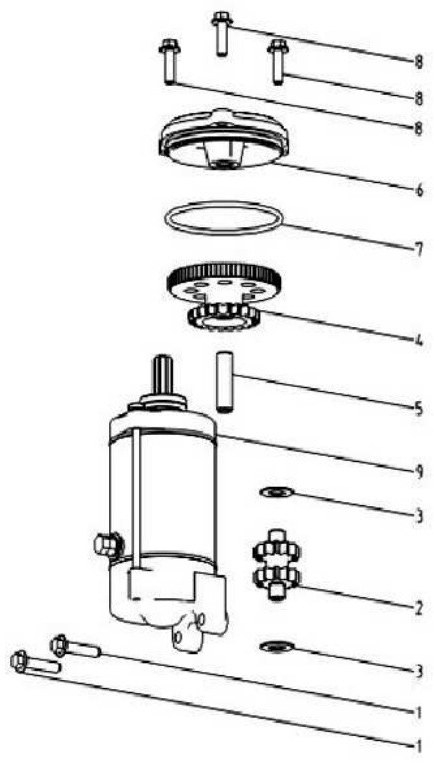 Hoja del despiece · MOTOR DE ARRANQUE AJP PR5 10-12 (Tabla 17)