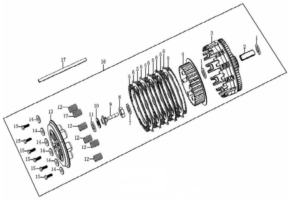 Hoja del despiece · EMBRAGUE AJP PR5 LC (Tabla 06)