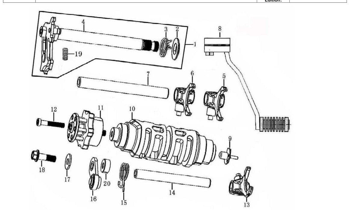 Hoja del despiece · SELECTOR DE CAMBIO AJP PR5 LC (Tabla 12)