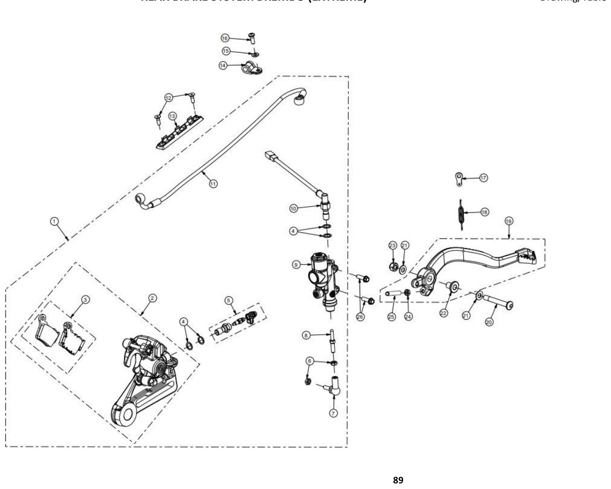 Hoja del despiece · FRENO TRASERO BREMBO (EXTREME) AJP SPR 125/240 (Tabla 31)