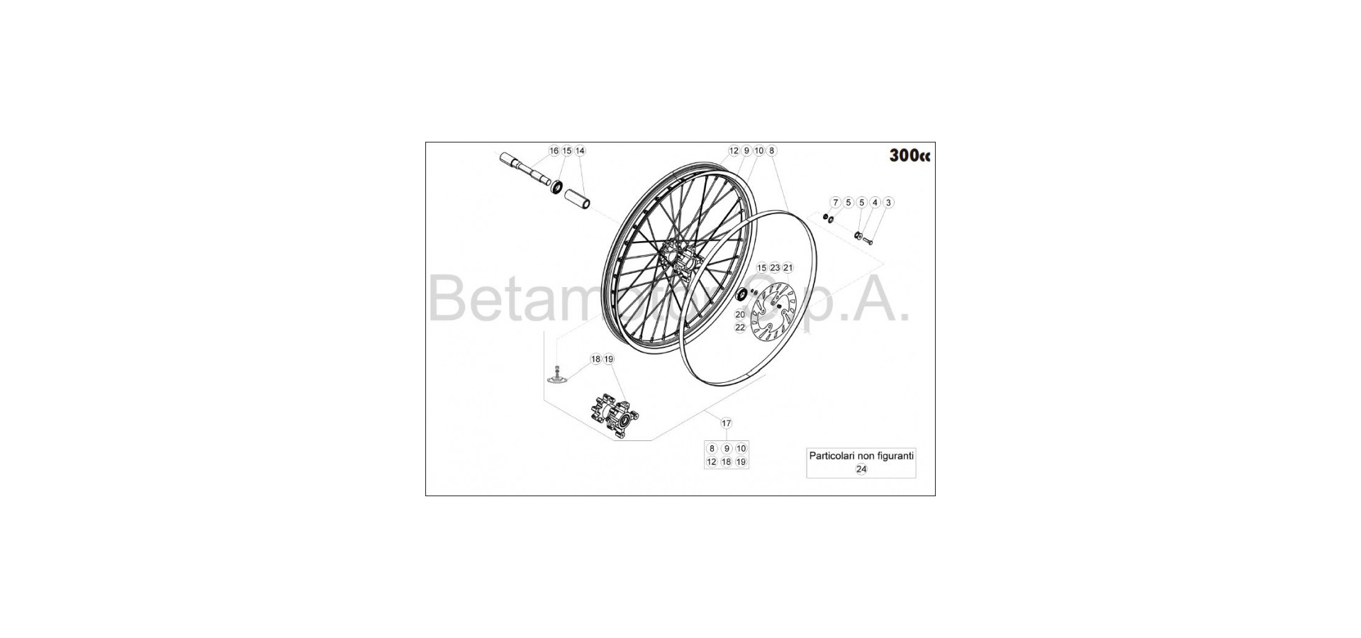 Hoja del despiece · Rueda Delantera 300CC
